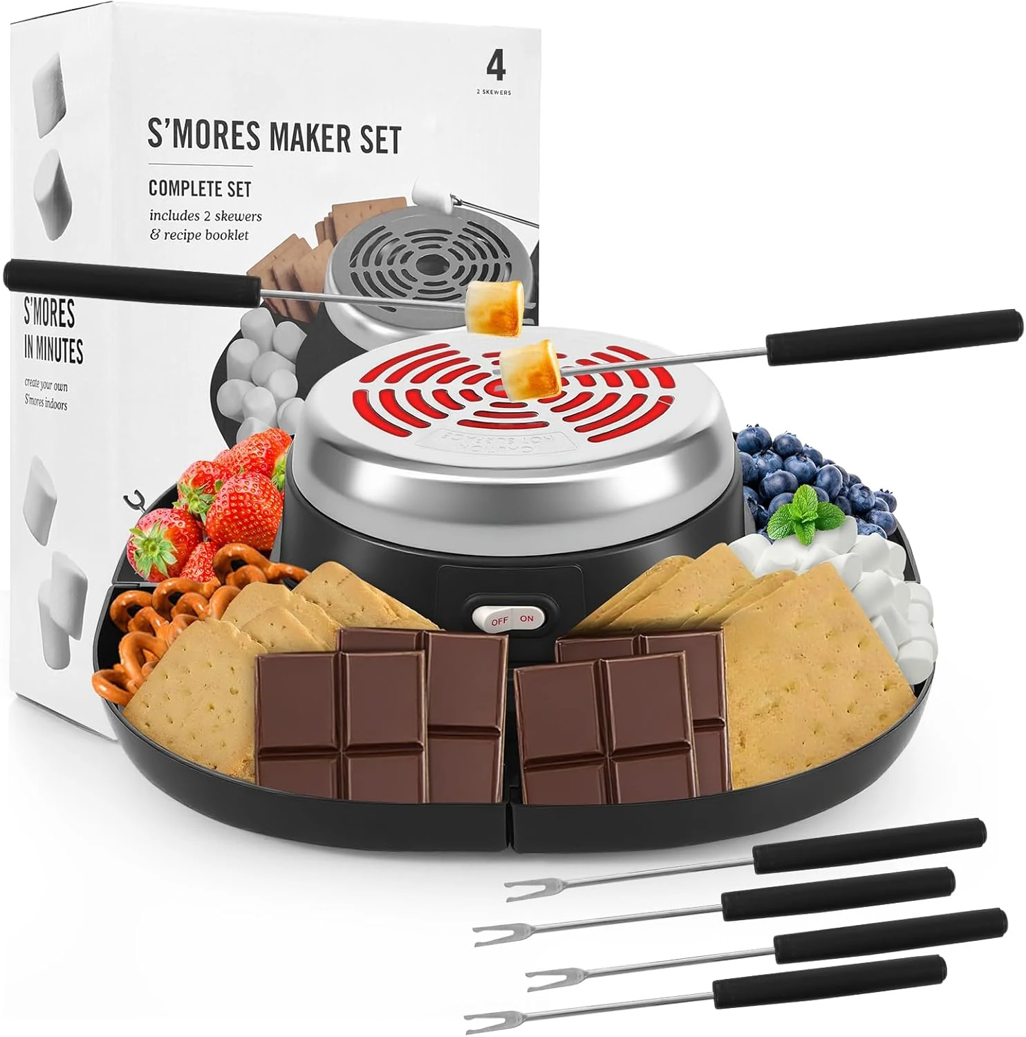 ORANLAN Electric S'mores Maker Tabletop Indoor Smores Kit (Flameless)