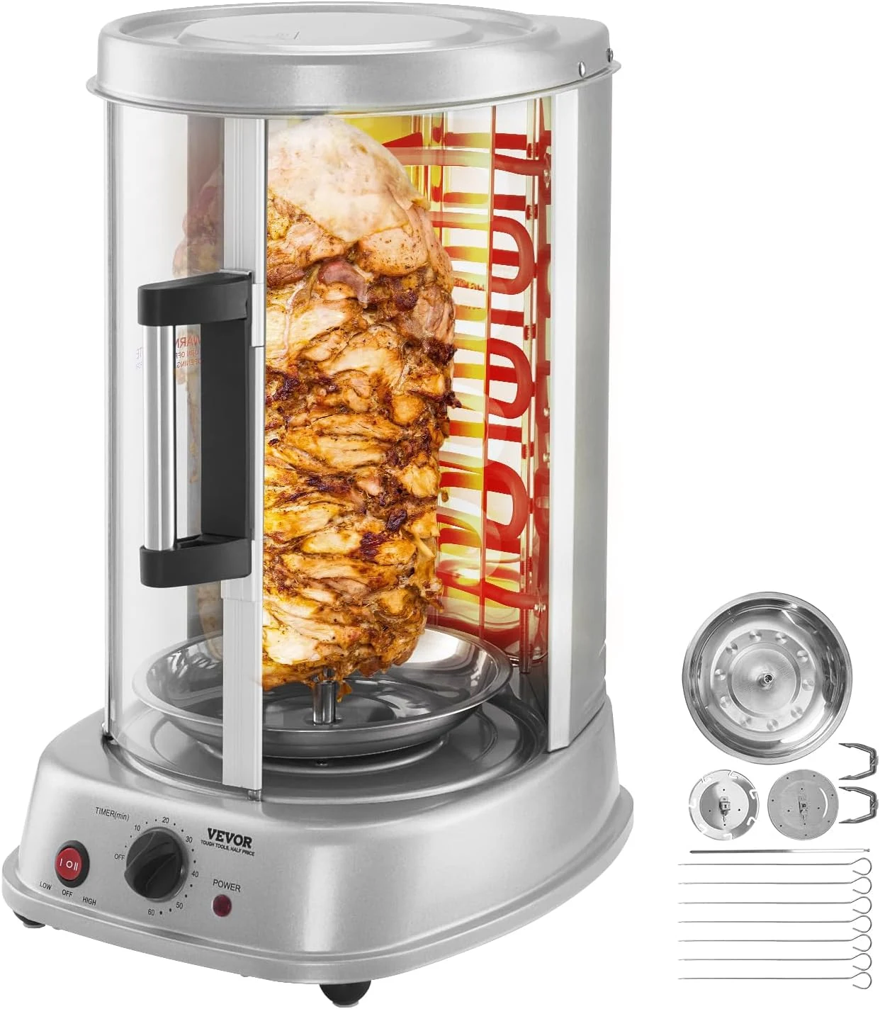 VEVOR Shawarma Grill Machine, Vertical Chicken Shawarma Cooker Machine Countertop