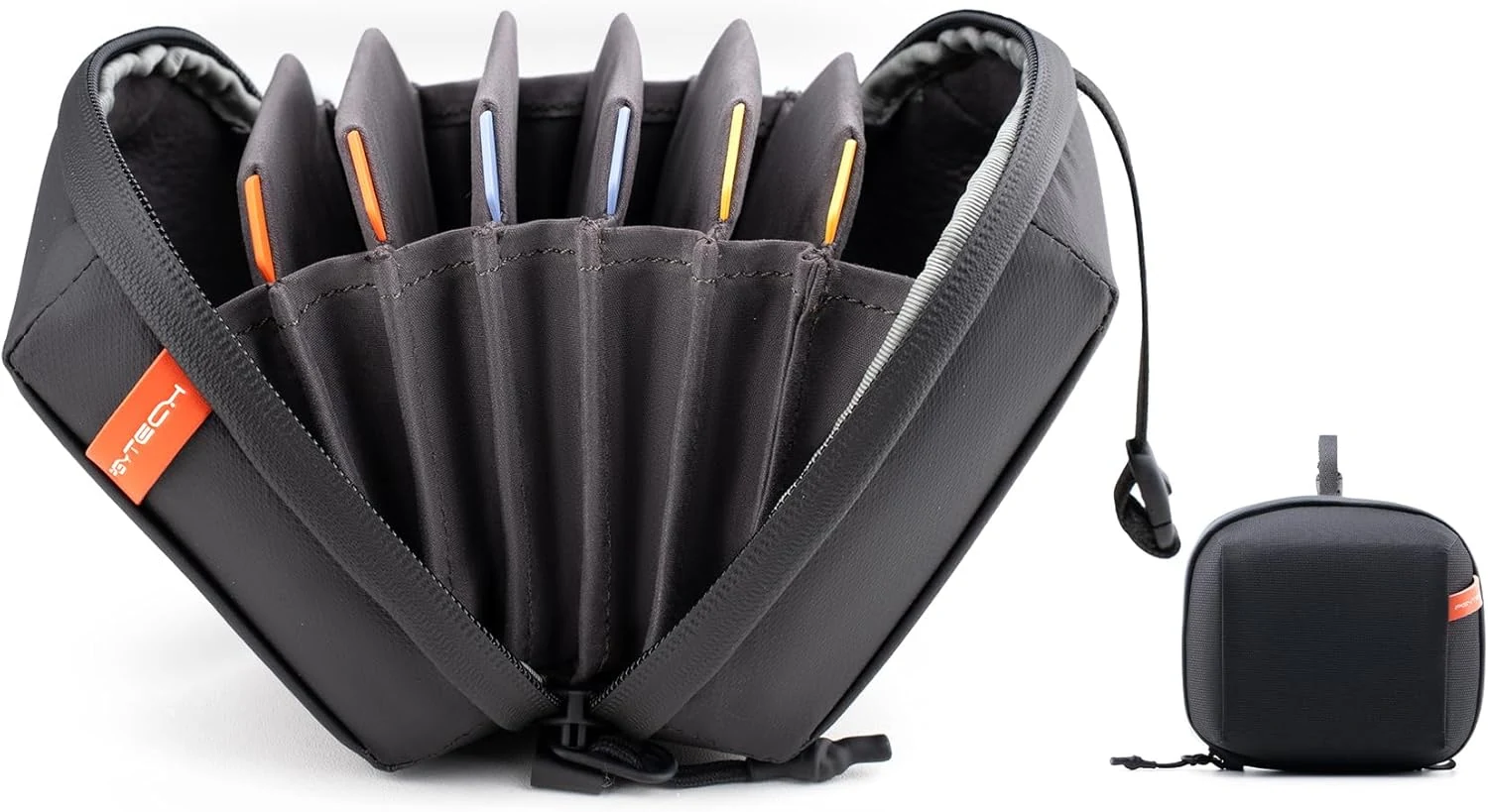 PGYTECH Hard Lens Filter Pouch Up to 100mm, 7 Pockets Camera Filter Bag Carrying Case for Photography Filter, Storage Wallet for Circular Filter, Waterproof & Dustproof Filter Pouch, Round Filter M