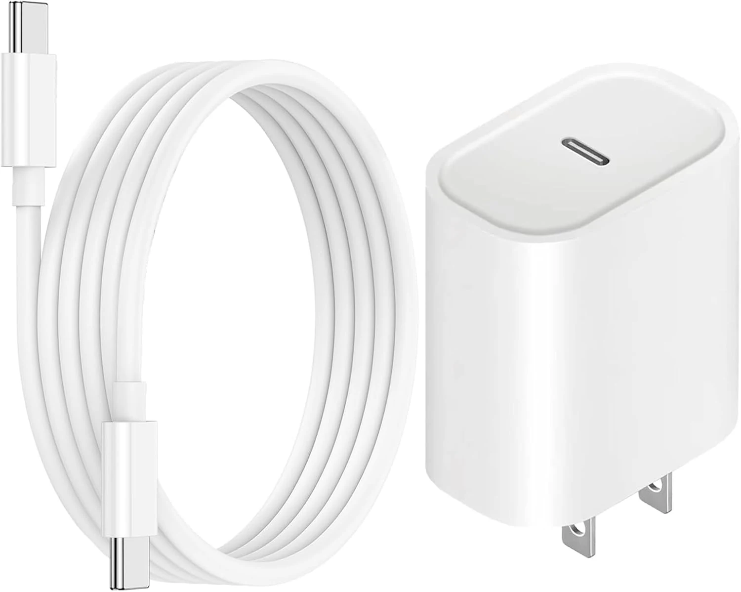 USB C Fast Charger for Airpods 4 Gen,AirPods Pro 2nd/3rd Gen,AirPods Max 2024,iPhone 15 16 17,iPad, iPad Pro - 6.6ft USB-C Cord, 20W PD Power Adapter