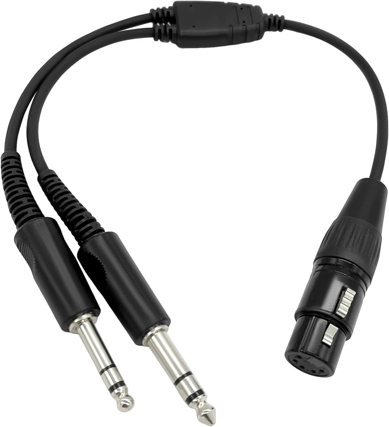 WODASEN Aviation Headset Adapter for Airbus XLR 5 Pin Head to GA Dual Plugs Connector