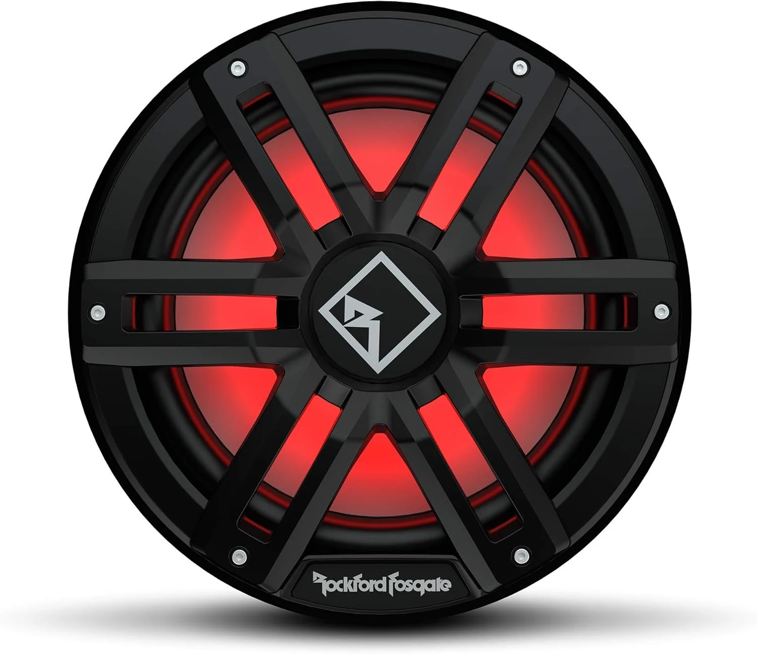 Rockford Fosgate M2D4-12SB Color Optix 12" DVC 4-Ohm Multicolor LED Lighted Marine Subwoofer for Sealed Enclosure - Black/Stainless