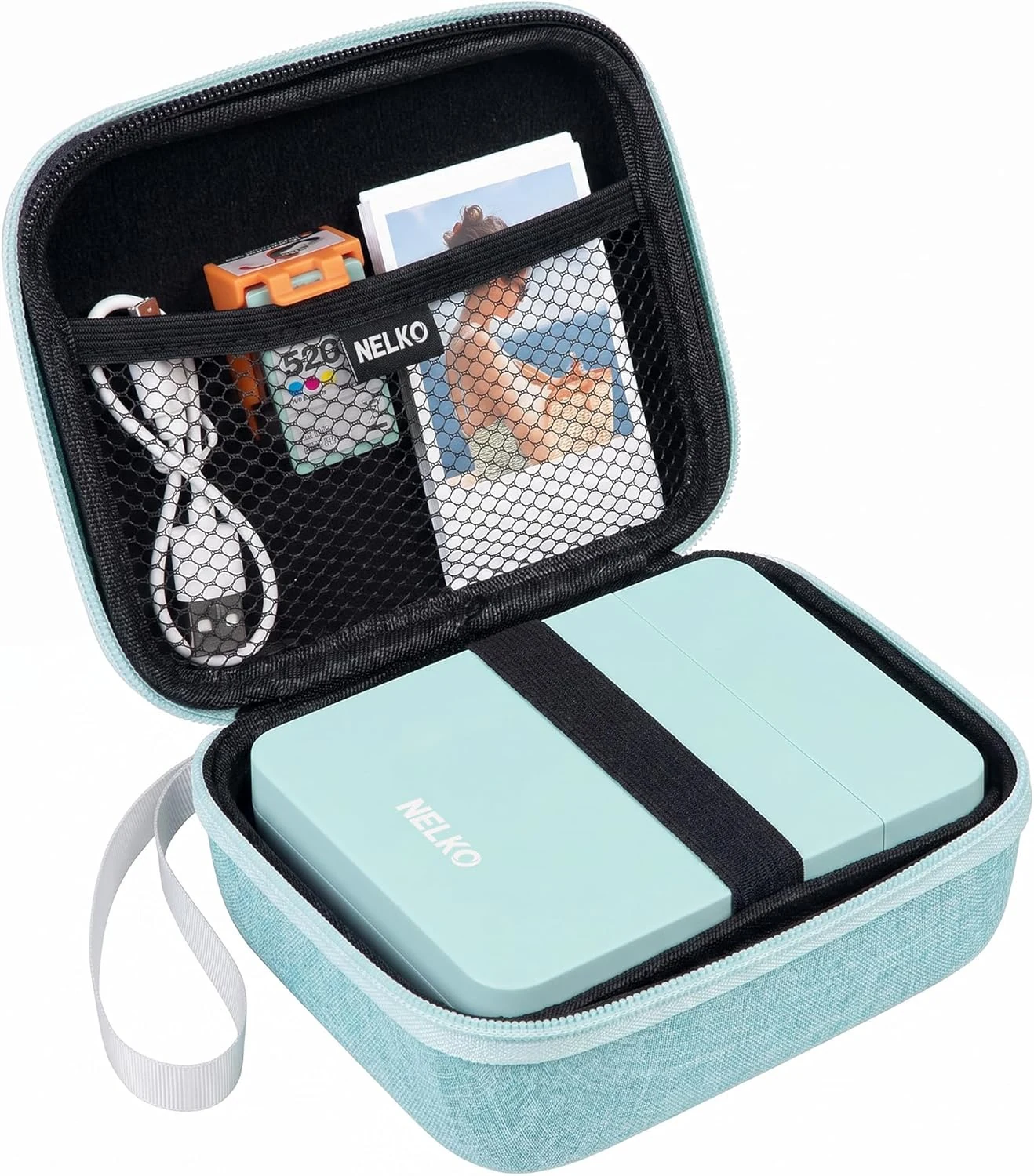 Nelko Genuine Carrying Case for Photo Printer, Compatible PP01/PP02/PP03 Portable Mini Photo Printer and Photo Paper, Shockproof Water-Resistant Carrying Storage Bag, Case Only (Green)