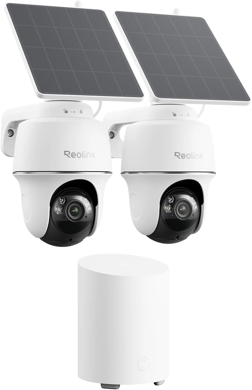 REOLINK 5MP Solar Security Cameras Wireless Outdoor, 360° Pan Tilt Auto-Tracking, Smart AI Detection, Up to 1TB Local Storage, 2.4/5GHz Dual-Band WiFi, Home Hub Mini with 2X Argus PT + Solar Panel