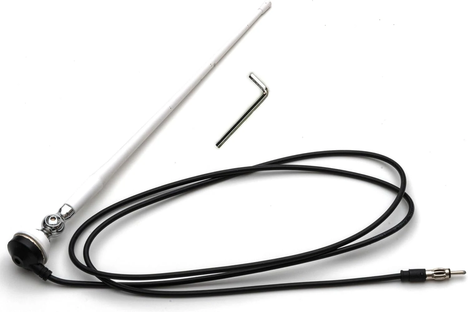 AntennaMastsRus White AM/FM Rubber Ducky 15 Inch Antenna Kit (A441-W)