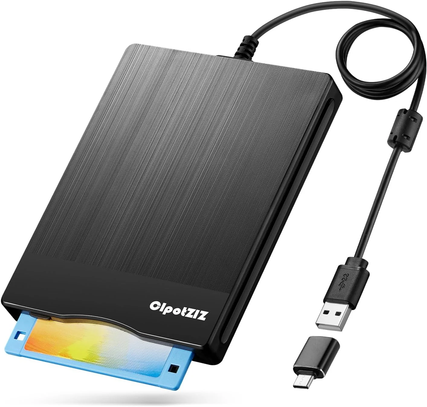 Floppy Disk Reader 3.5 inch External USB A&C Floppy Disc Drive