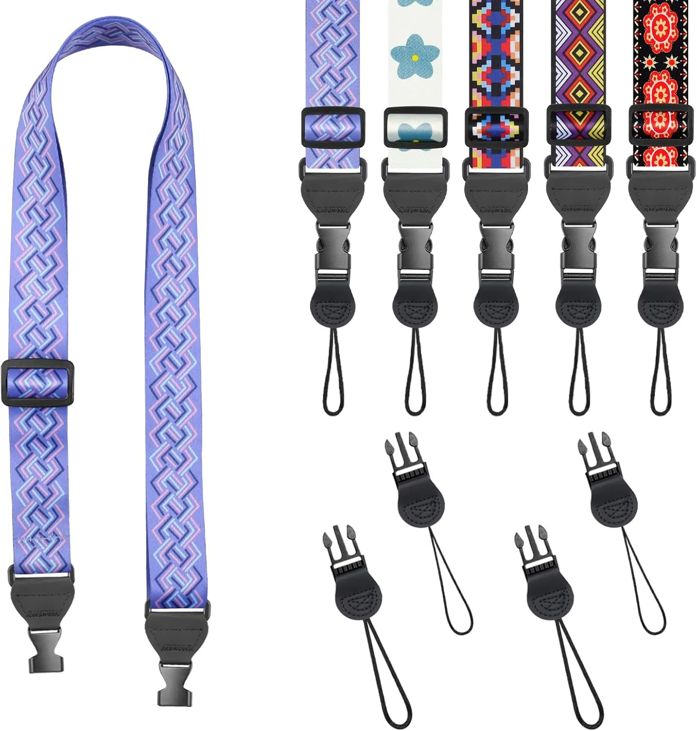 FIEIL Geometric Rhombus Shoulder Strap, Adjustable Camera Strap with 2 Sets of Quick-Release Buckles