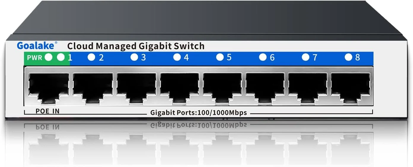 Goalake 8 Port Gigabit Easy Smart Managed Ethernet Switch (PoE-IN, VLAN, QoS)