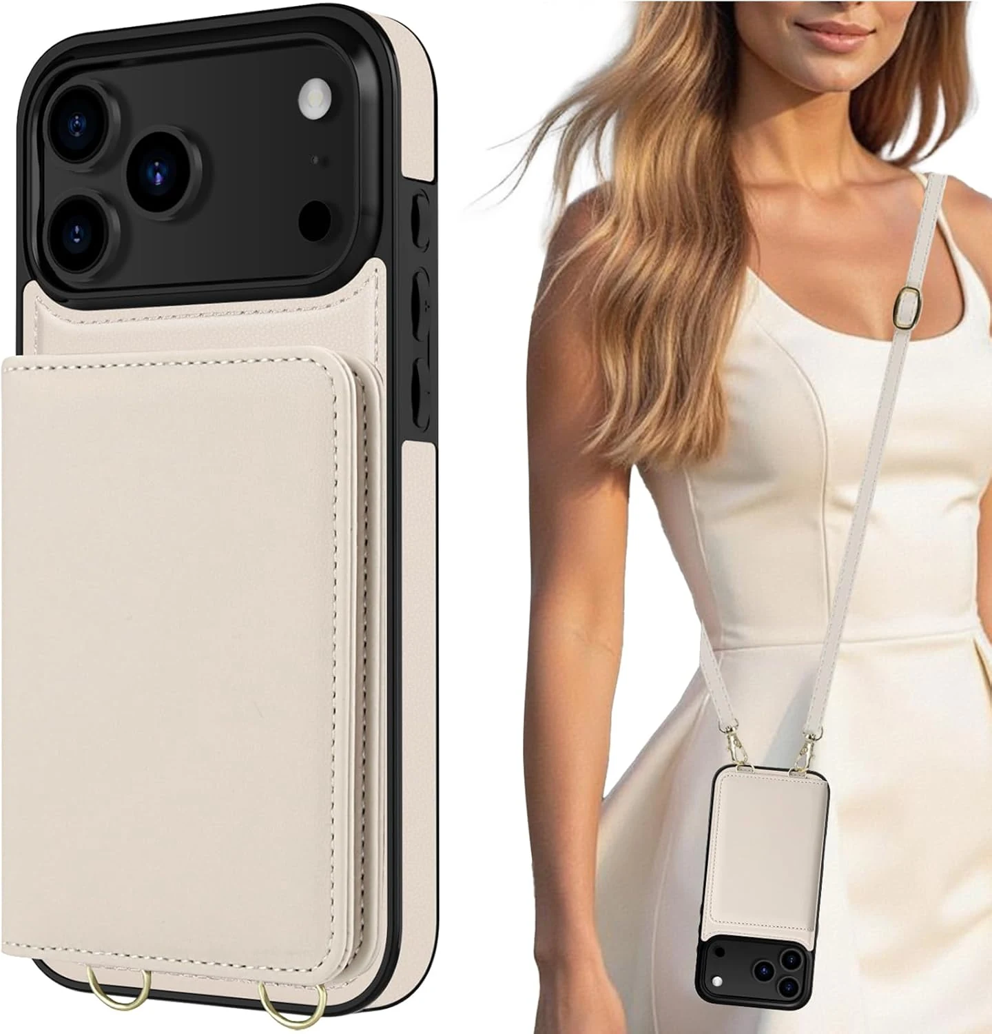LOHASIC for iPhone 17 Pro Max Case Wallet with Detachable Crossbody Strap & Wrist Lanyard