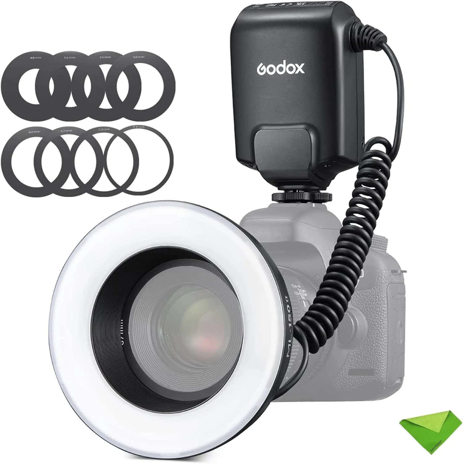 Godox ML-150II Macro LED Ring Flash (GN12, 5800K, 0.1–2s recycle)