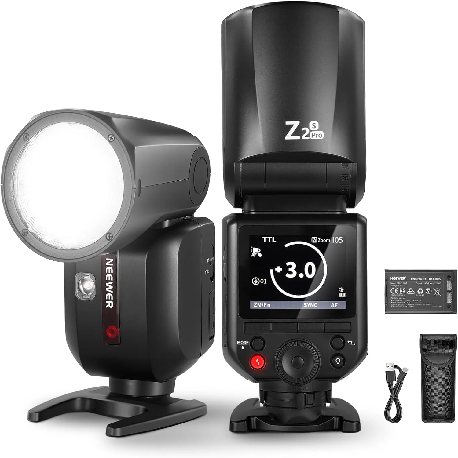 NEEWER Z2PRO-S 2.4G TTL Round Head Flash Speedlite Compatible with Sony