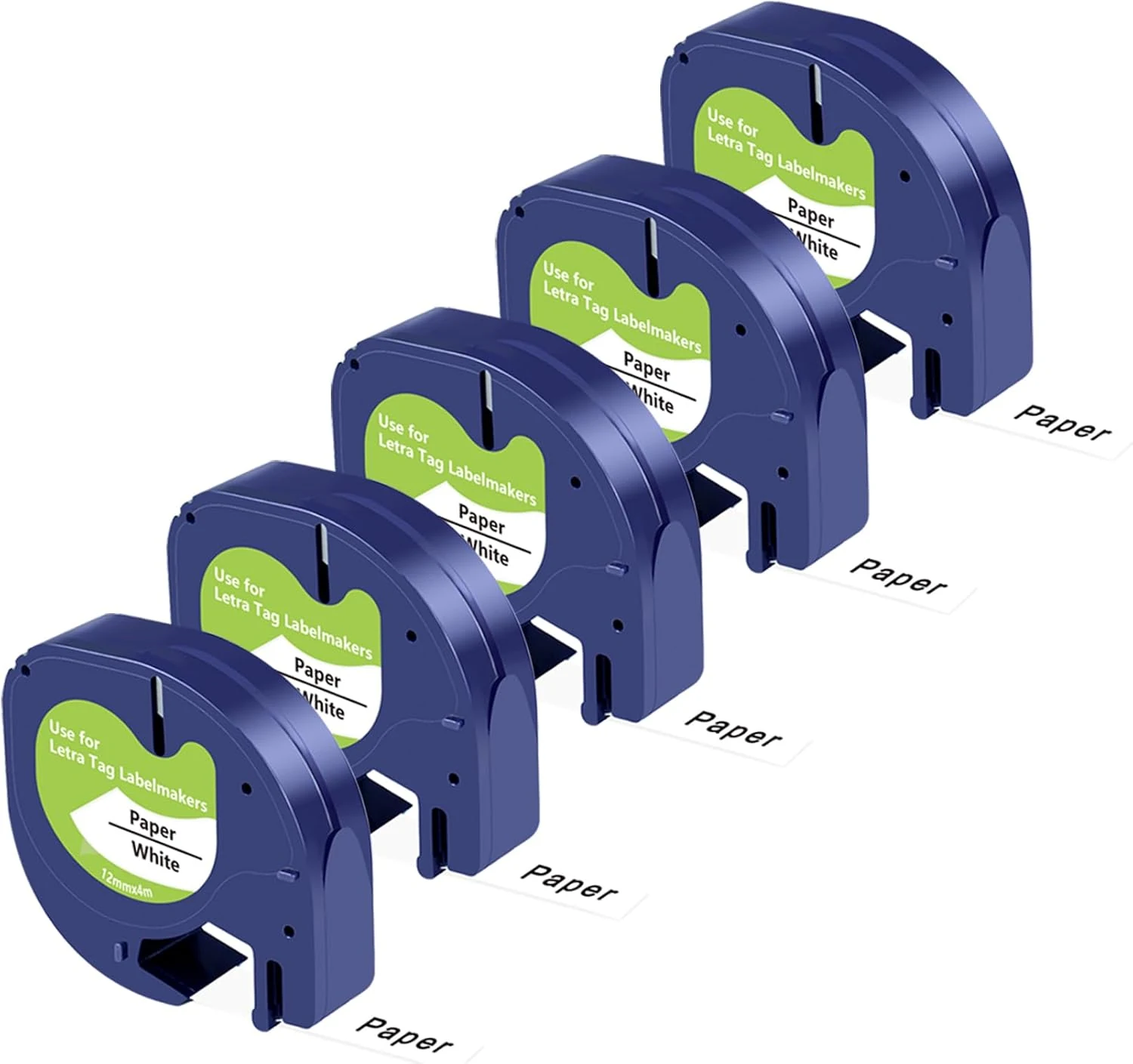 UNOKA Label Tape Replace for Dymo Label Maker Refills Letratag, 1/2" x 13ft (12mm x 4m), White Paper 91330 10697 for Dyno Dynamo Letra Tag