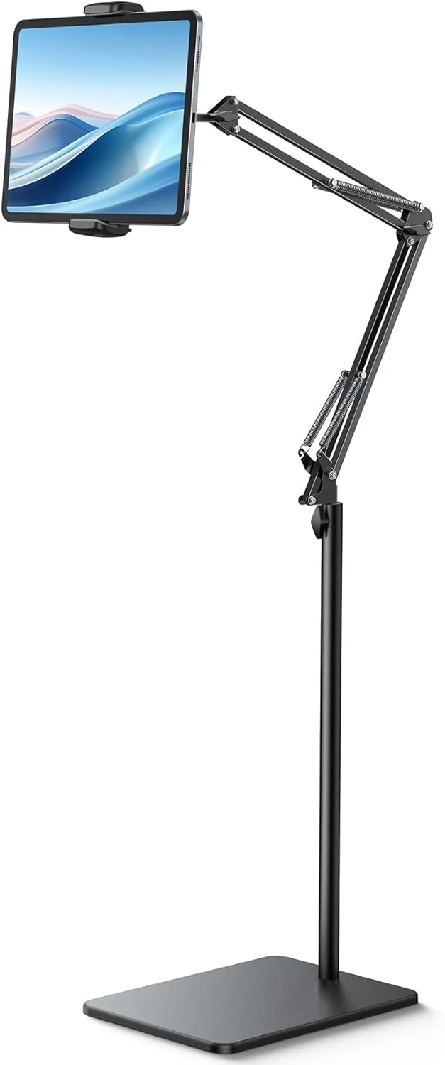 Lamicall Kindle Stand Tablet Holder - 55" Height Adjustable, Flexible Arm, Heavy Base Tablet Mount