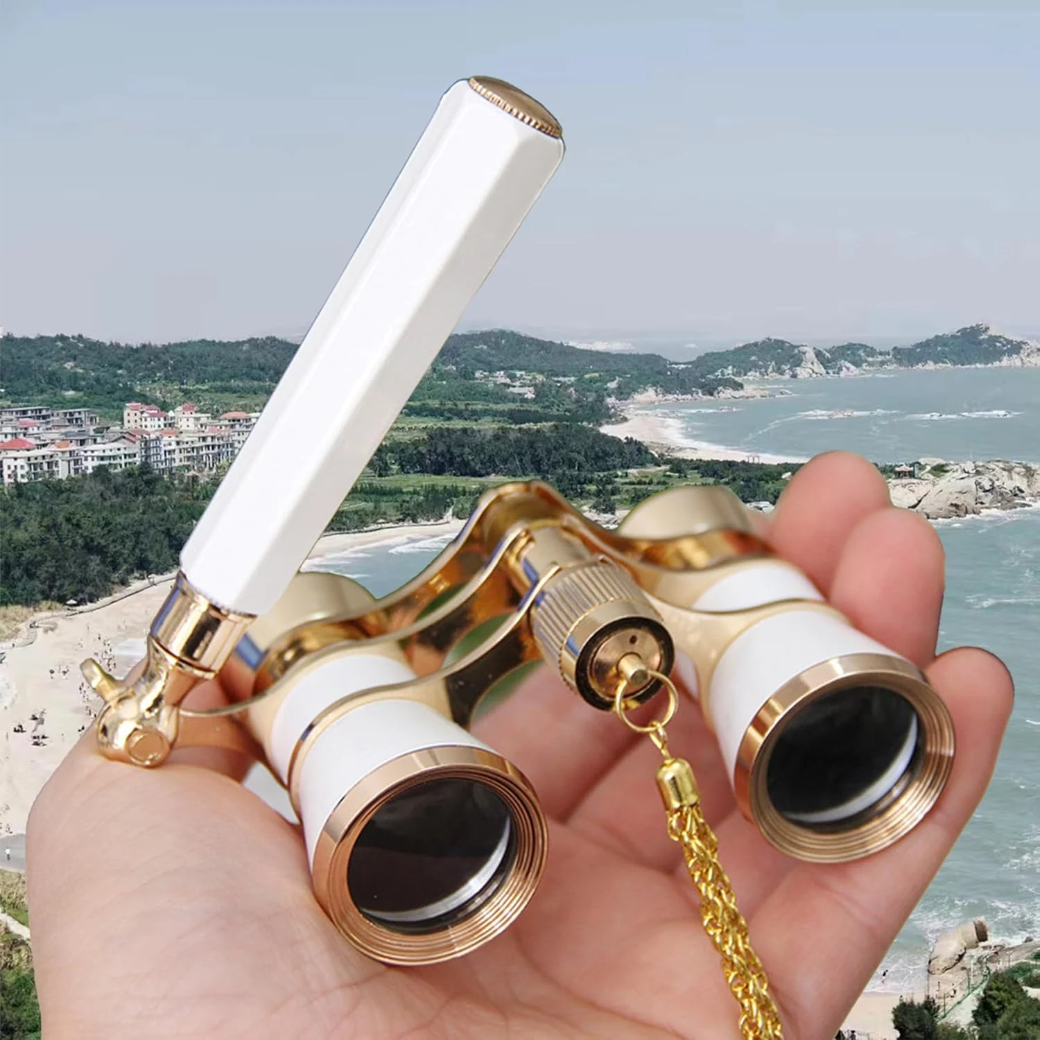 Opera Glasses Binoculars, 3X25 Lorgnette Theater Glasses, BK9 Optical Lens mini compact foldable vintage theater glasses
