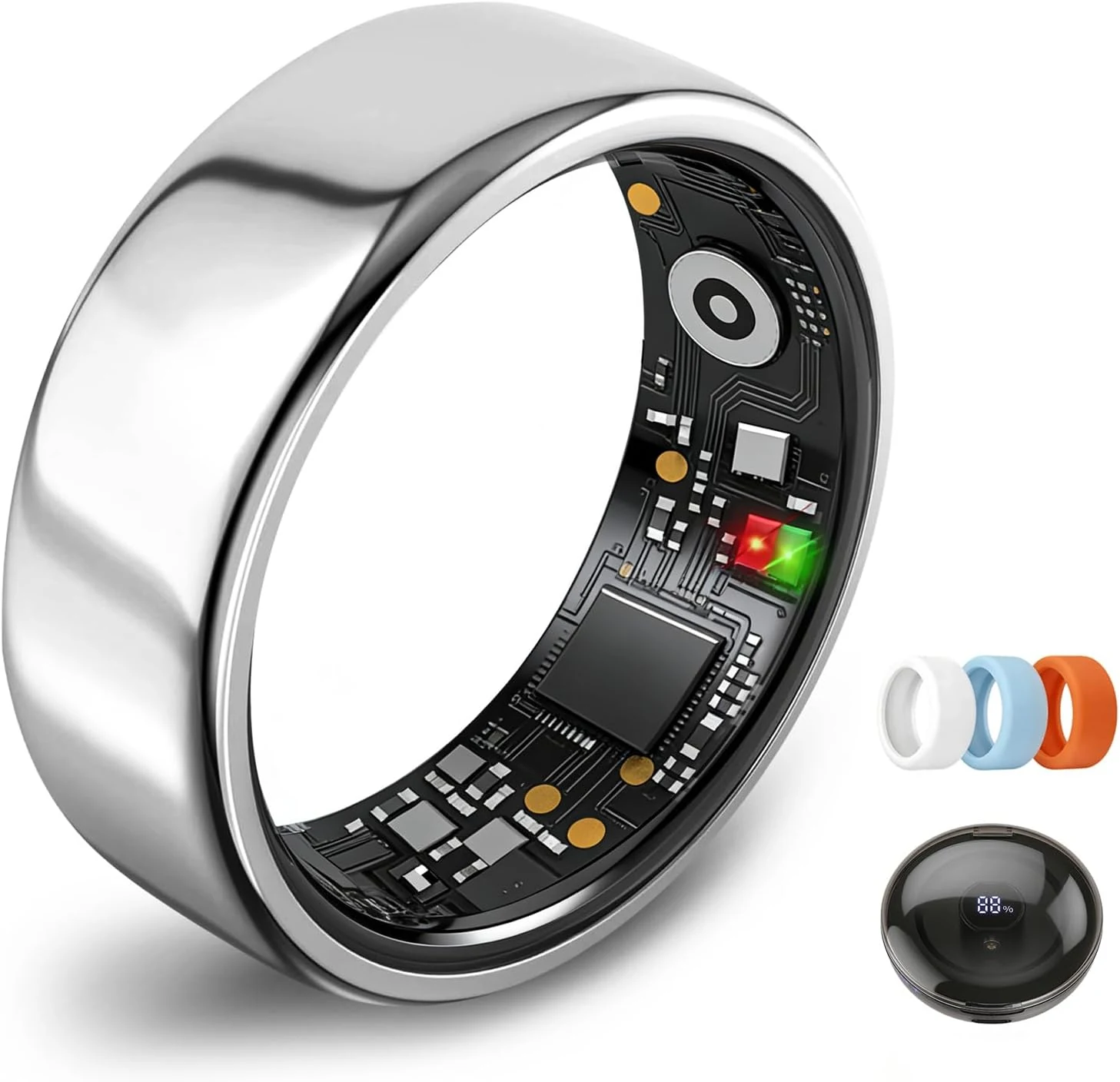 Osawalla smart ring for women men fitness tracker ring (silver 8)