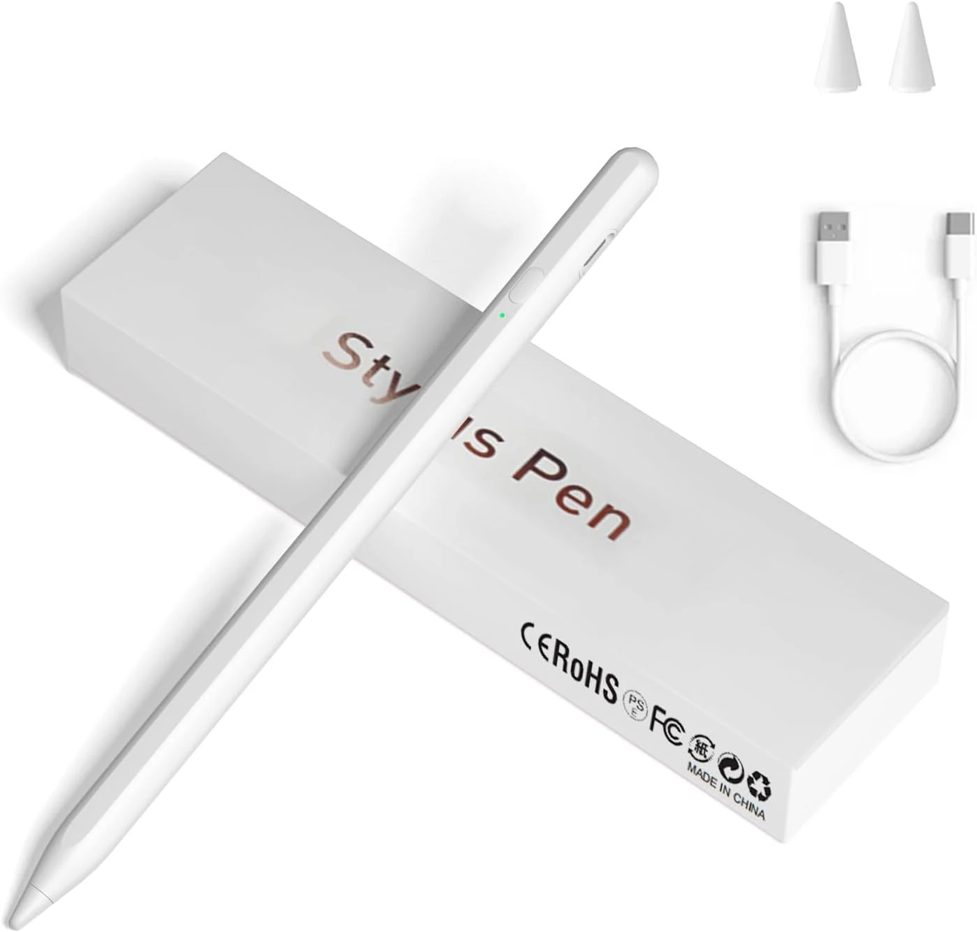 Stylus Pens for Touch Screens, Universal Fine Point iPad Pencil with Magnetic Adsorption Compatible with iPhone/iPad/Samsung/Android/Tablet & Other Touch Screens (White)