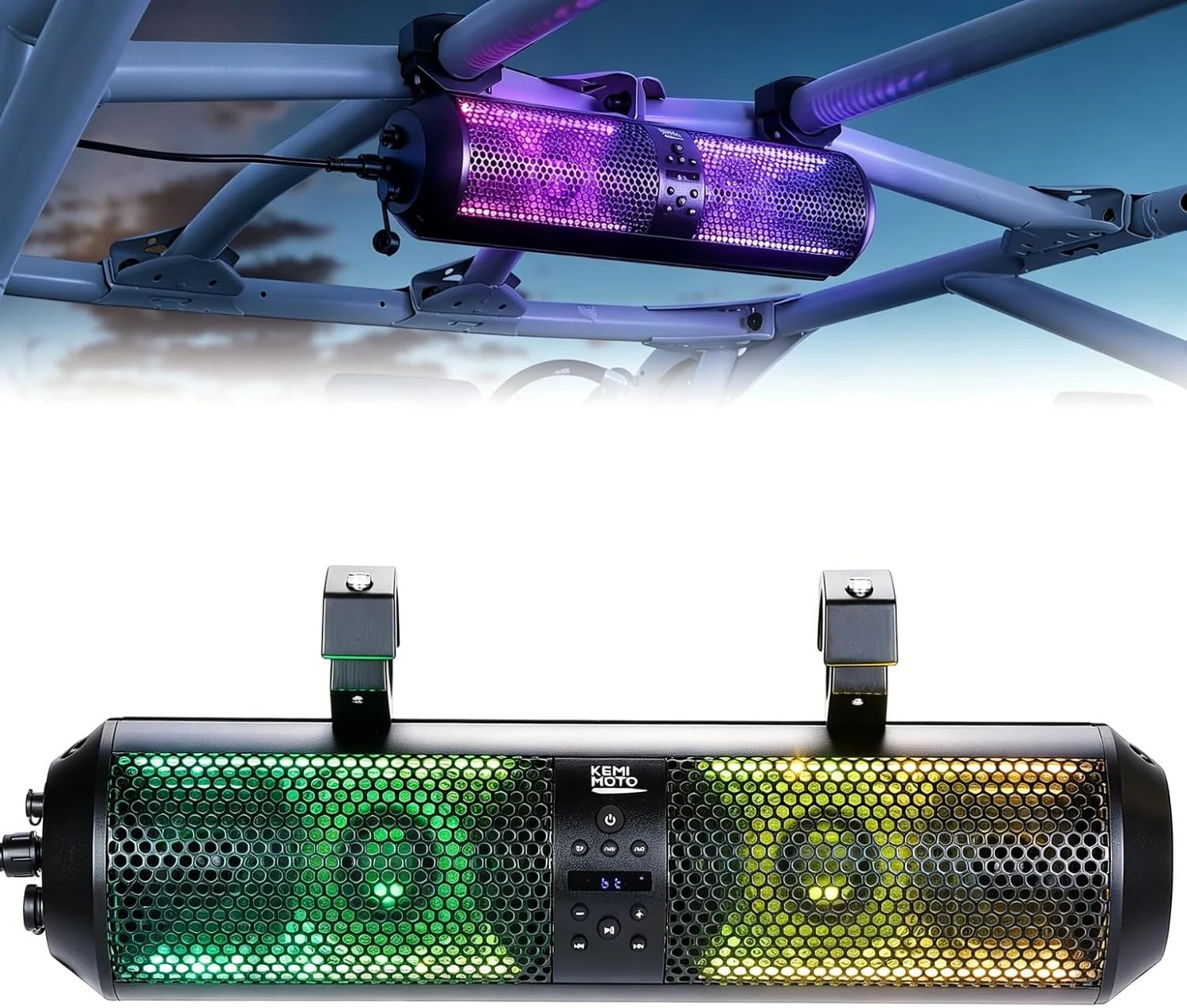 KEMIMOTO UTV Sound Bar 18 Inch SXS Speaker RGB Wireless review