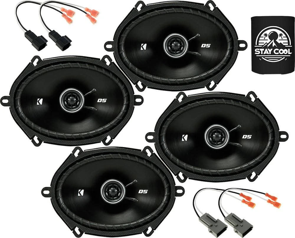 KICKER Speakers 6X8 inch for Ford F-250/F-350/F-450/F-550 1999-2004 Upgrade Kit (4 Pack with Harness)