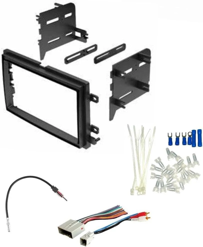 ASC Audio double DIN car stereo install dash kit, wire harness, and antenna adapter (Ford 2004–2008 F-150, 2005–2011 Super Duty)