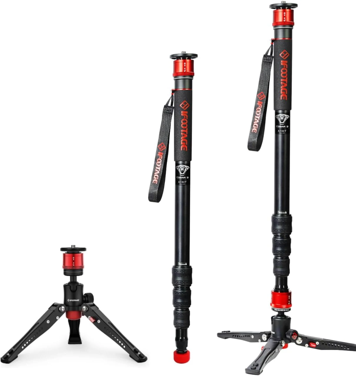 IFOOTAGE Monopod Cobra 3 A180T, 71" Aluminum Camera Monopod with review