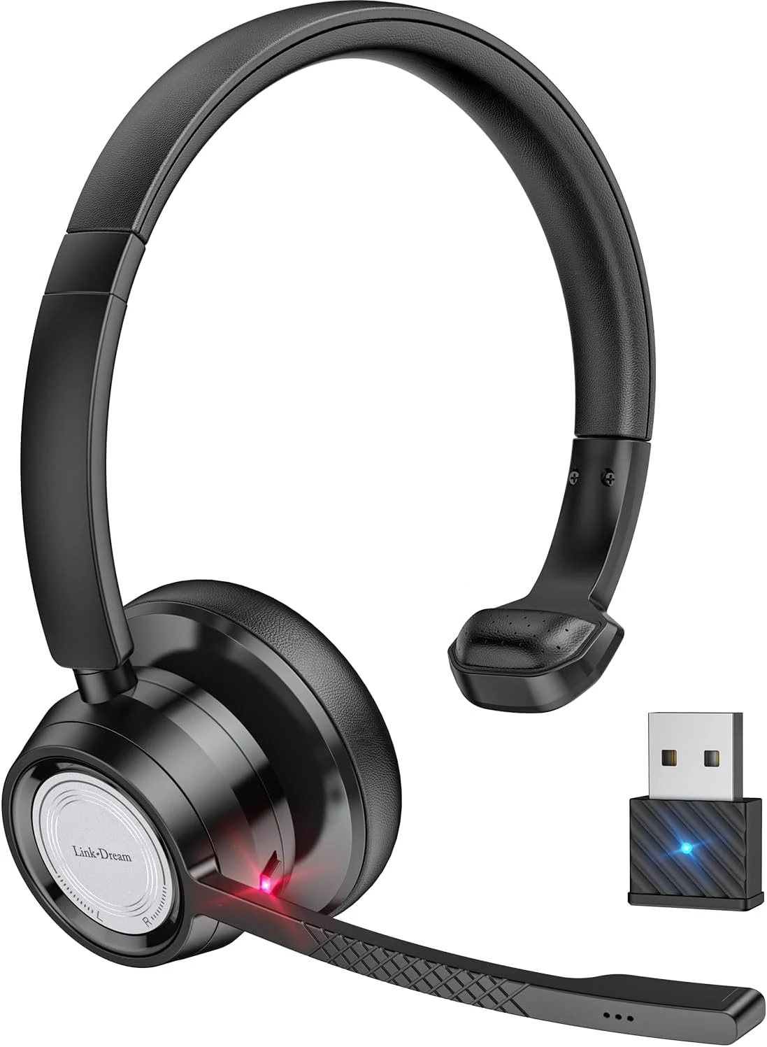Link Dream Trucker Bluetooth Headset 20H Talktime Wireless Headset with USB Dongle (BH60)