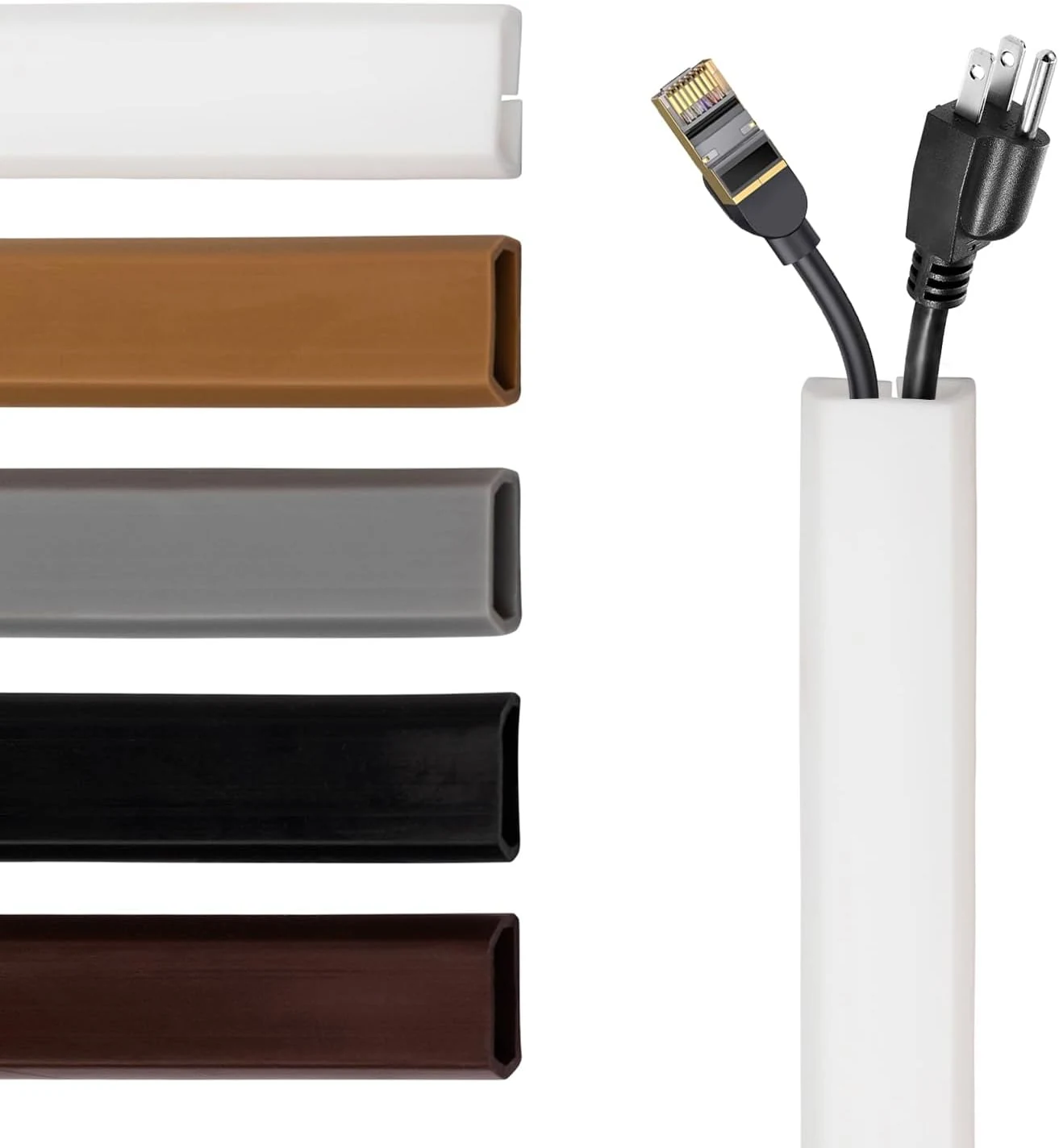 TV Cord Hider – Flexible Wall Cord Cover Slim Design (White, 6 Feet)