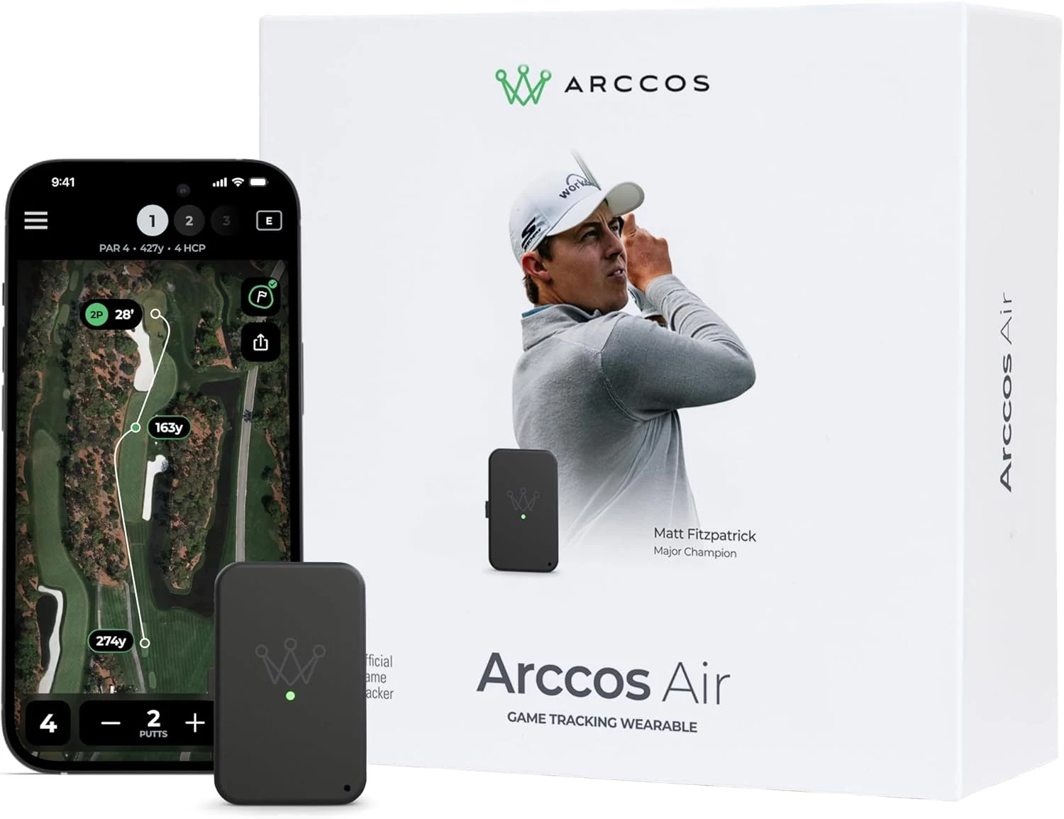 Arccos Air – Automatic Golf Game Tracking System with AI GPS Rangefinder & Strokes Gained Analytics