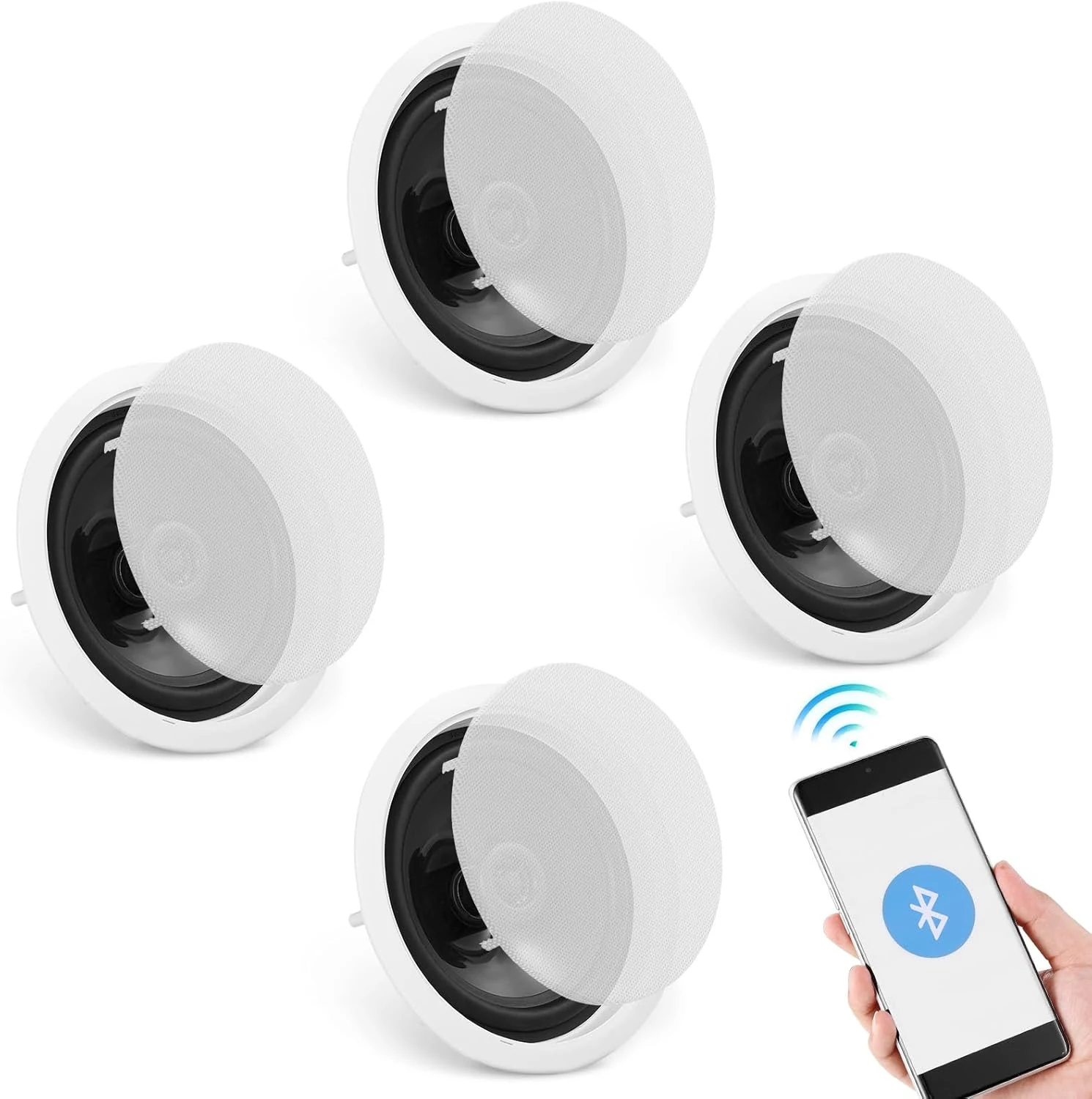 VEVOR 4 PCs 6.5'' Bluetooth Ceiling Speakers, 600W Flush Mount ceiling & in-wall speaker system