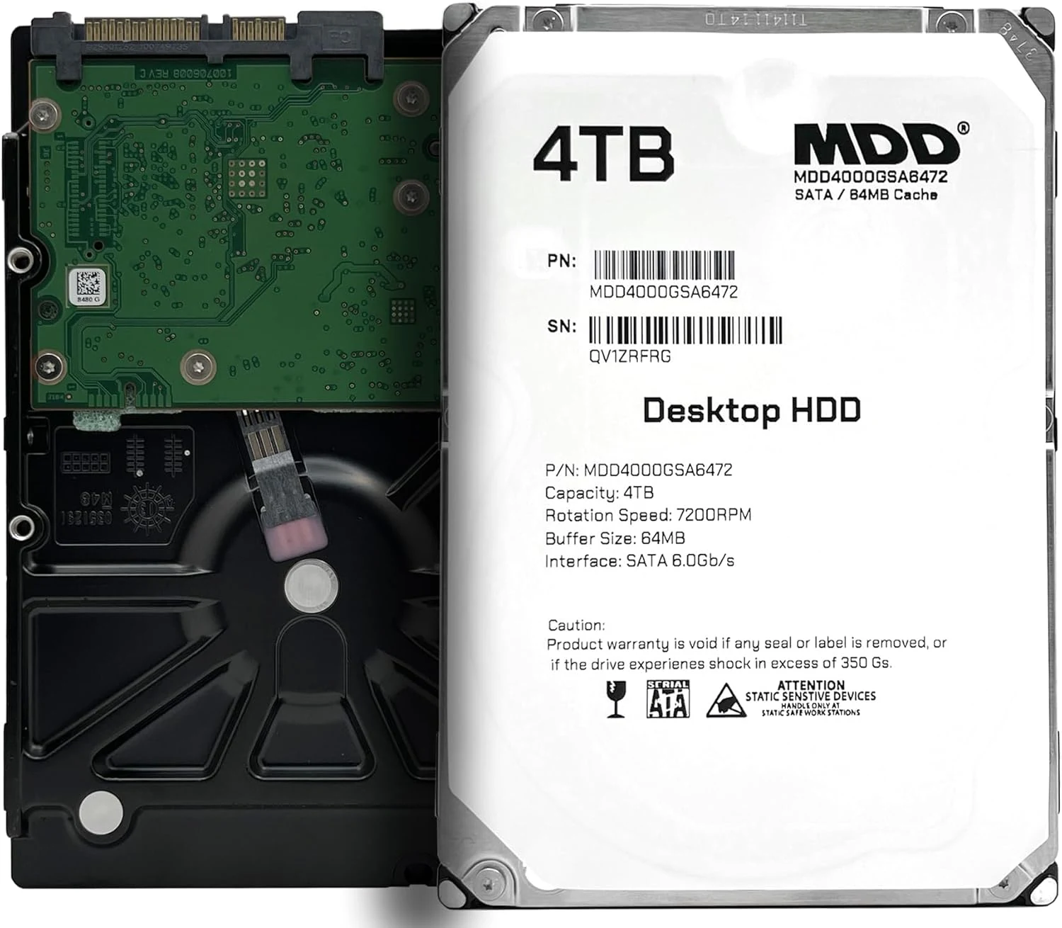 MDD MAXDIGITALDATA (MDD4000GSA6472) 4TB 7200RPM 64MB Cache SATA 6.0Gb/s 3.5inch Internal Desktop Hard Drive