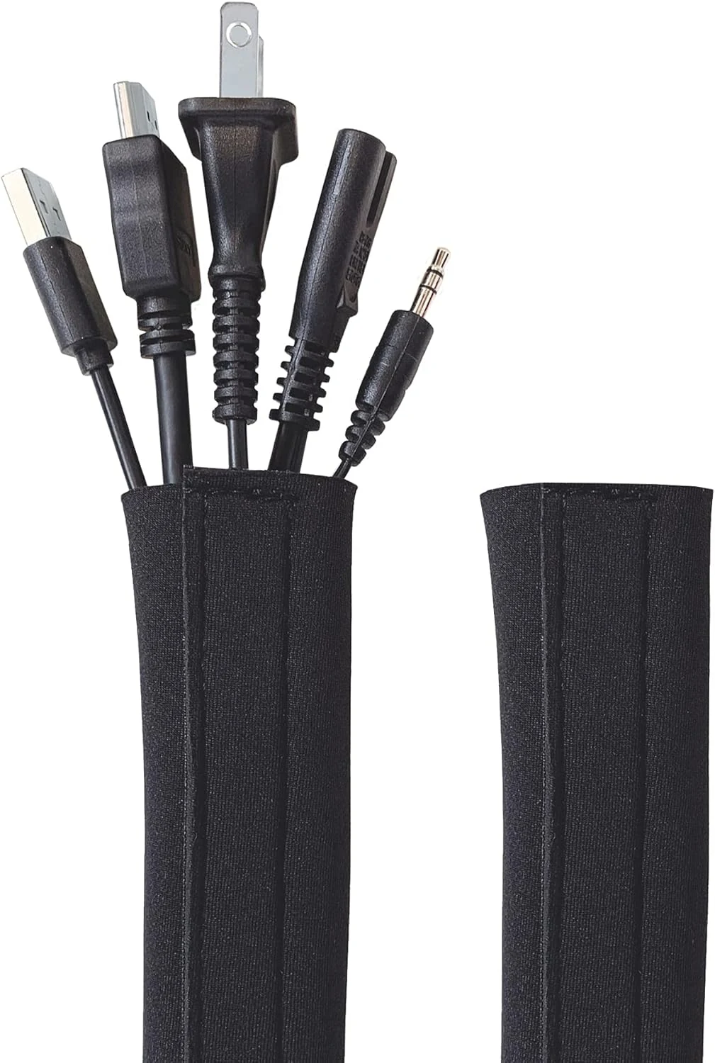Hook and Loop Cable Sleeve by Wrap-It Storage (48" x 4.5", 2-Pack)