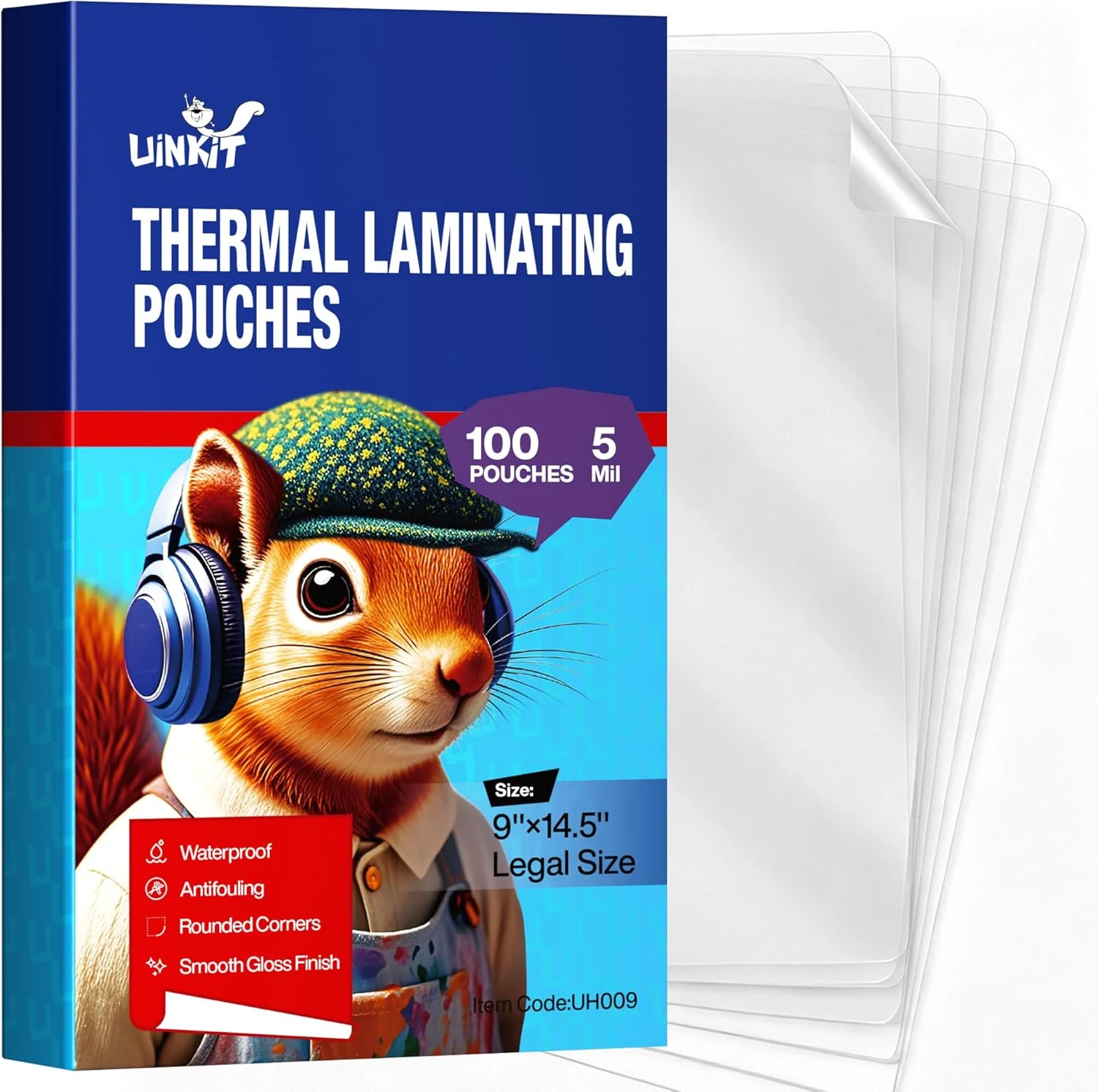 Uinkit 5mil Legal Size Laminating Pouches, 100 Pack Laminating Sheets (8.5x14 inches)