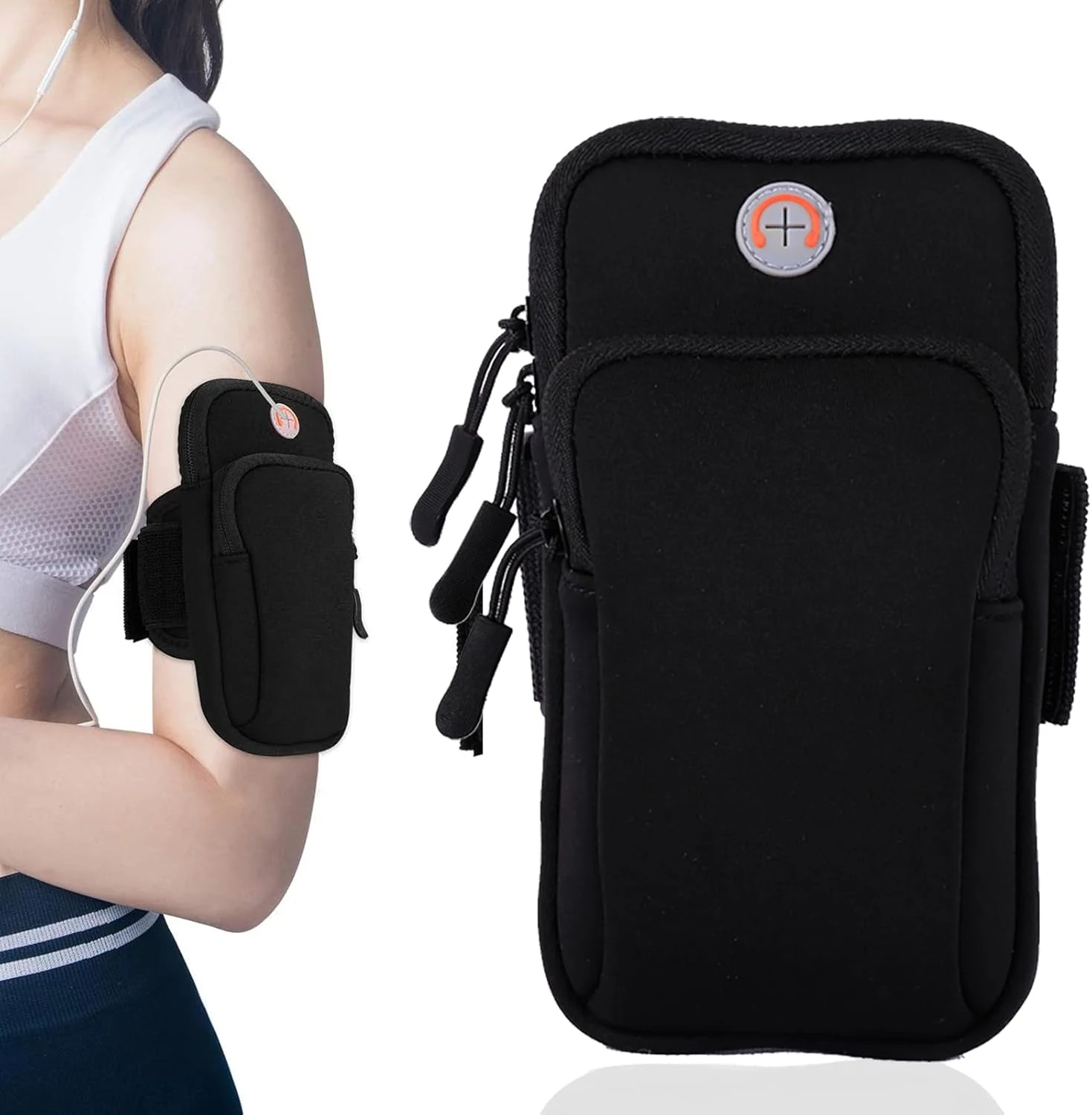 AiScrofa Sports Armband, Running Gym Universal Smartphone Arm Bag with Earphone