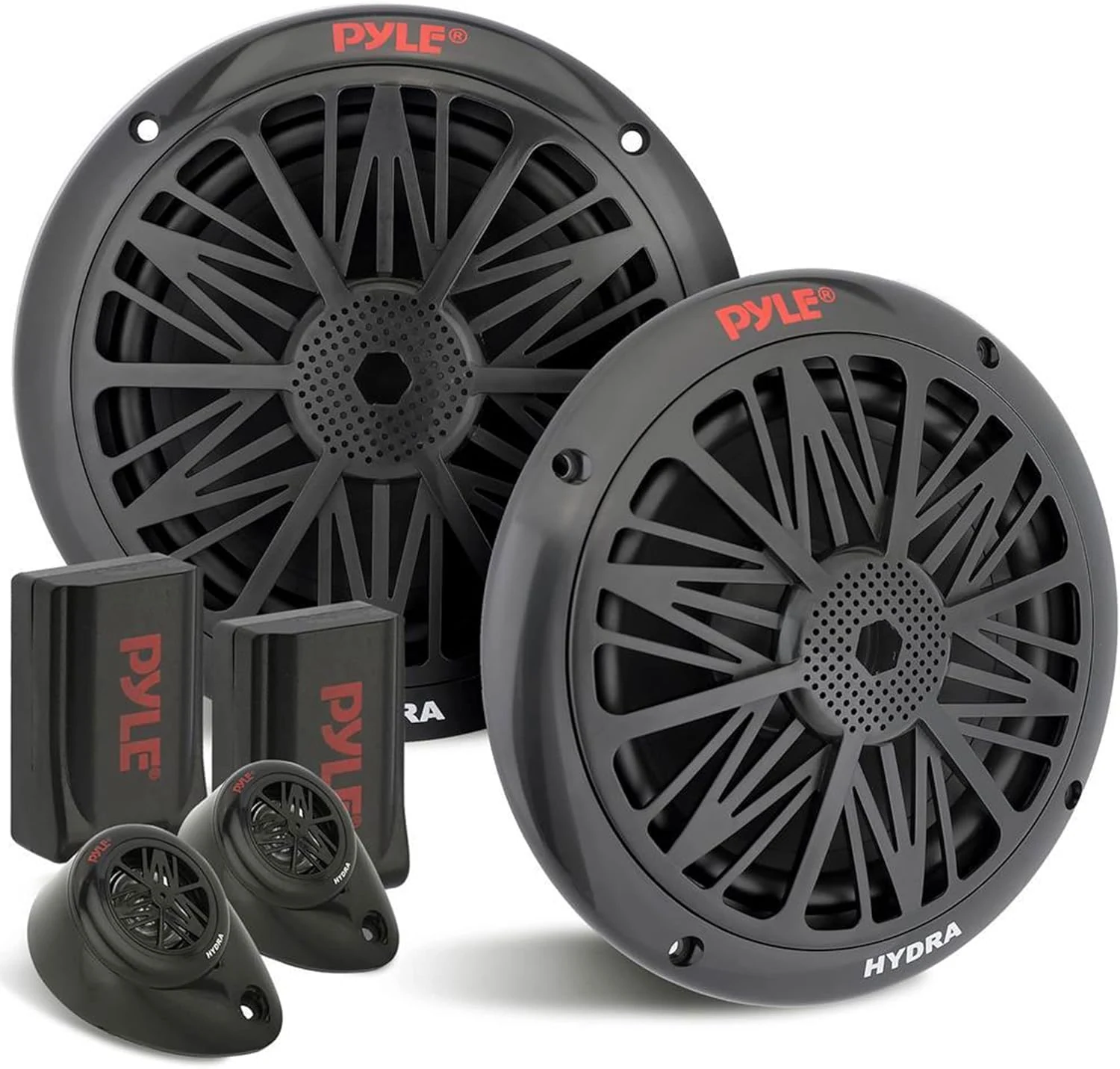 Pyle 200 Watt Marine Boat Speaker System Weather Proof Dual 2 Way 6.5 Inch Outdoor Speakers (PLMR6KB)