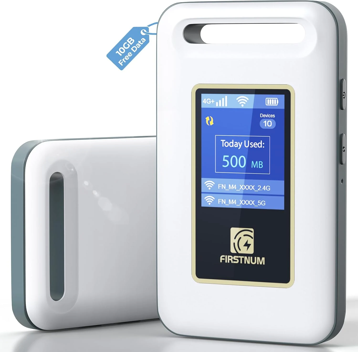 FIRSTNUM 4G LTE Mobile Hotspot (Pocket WiFi for Travel, RV, and Up to 10 Devices)